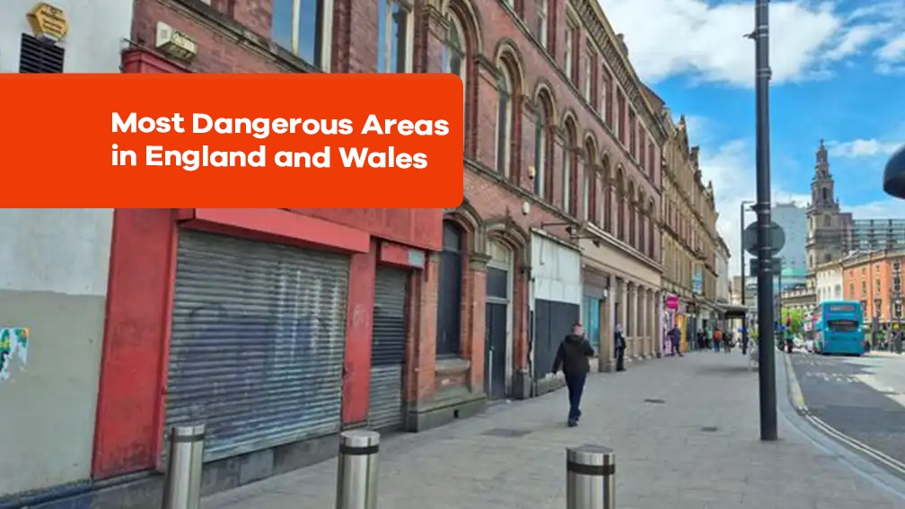 Top 25 most dangerous areas in england and wales