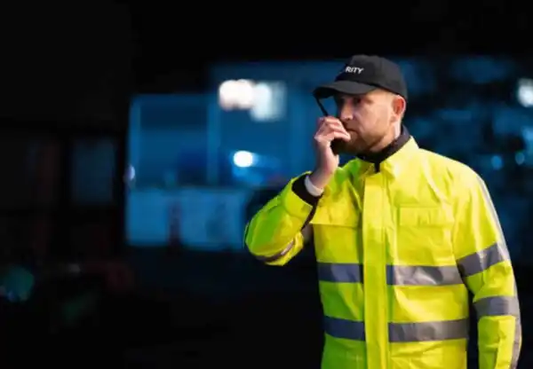 Guard monitoring the situation to ensure the security and safety of everyone