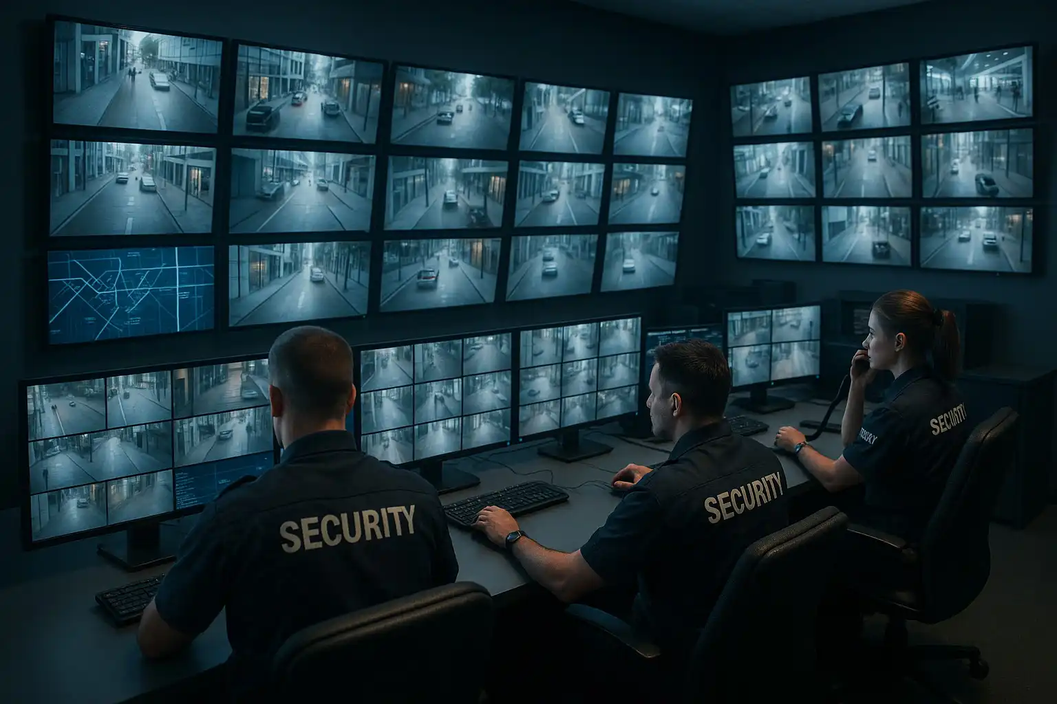 A CCTV Operator monitoring the CCTV cameras closely to ensure the security and safety of everyone.